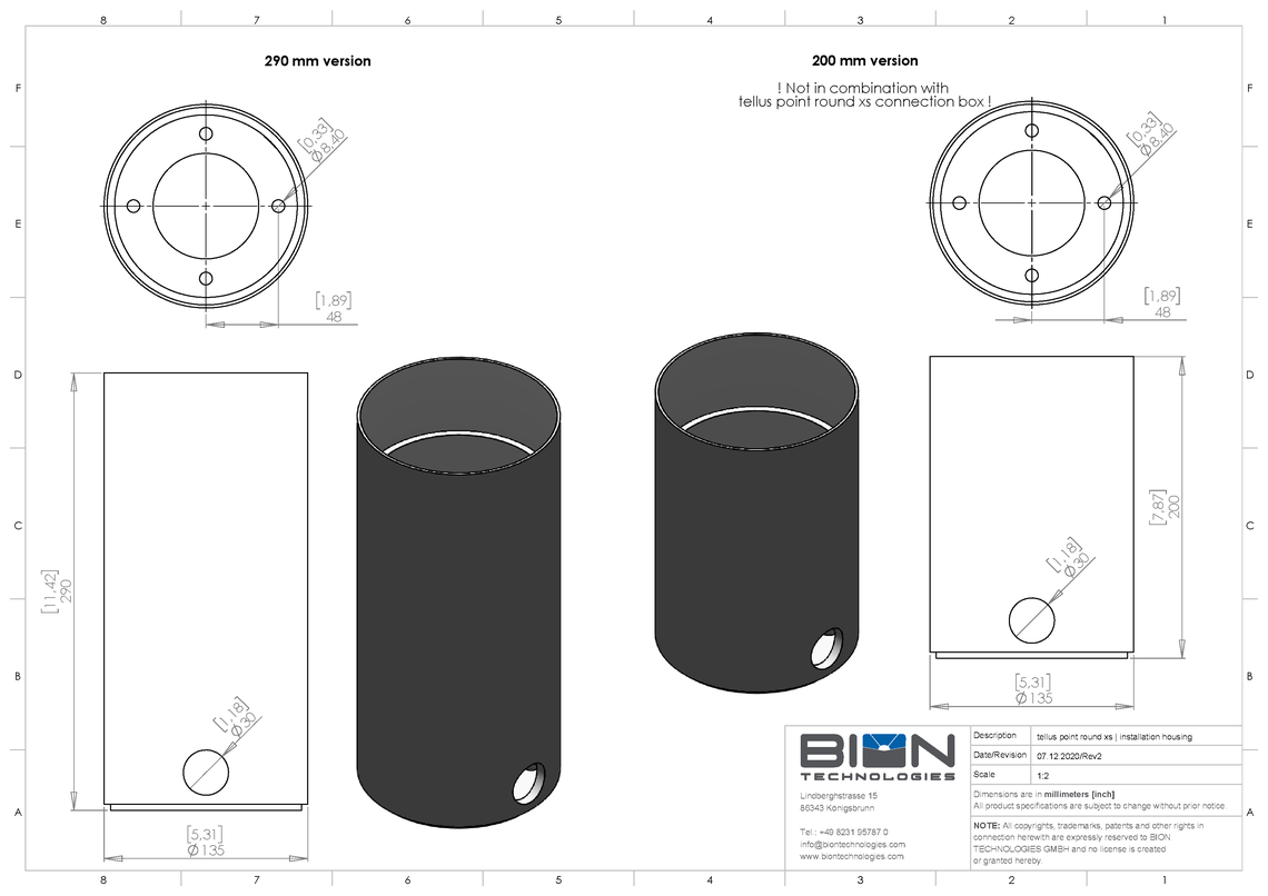 tellus point round xs installation housing